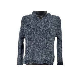 Heart And Arrow‎ Teens Girls Chenille Hoodie Sweater Marled Blue Black Hue 14